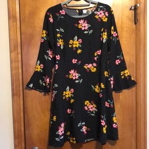 Floral, long sleeve dress